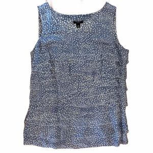 Ann Taylor Sheer Silk Tiered Ruffle Top